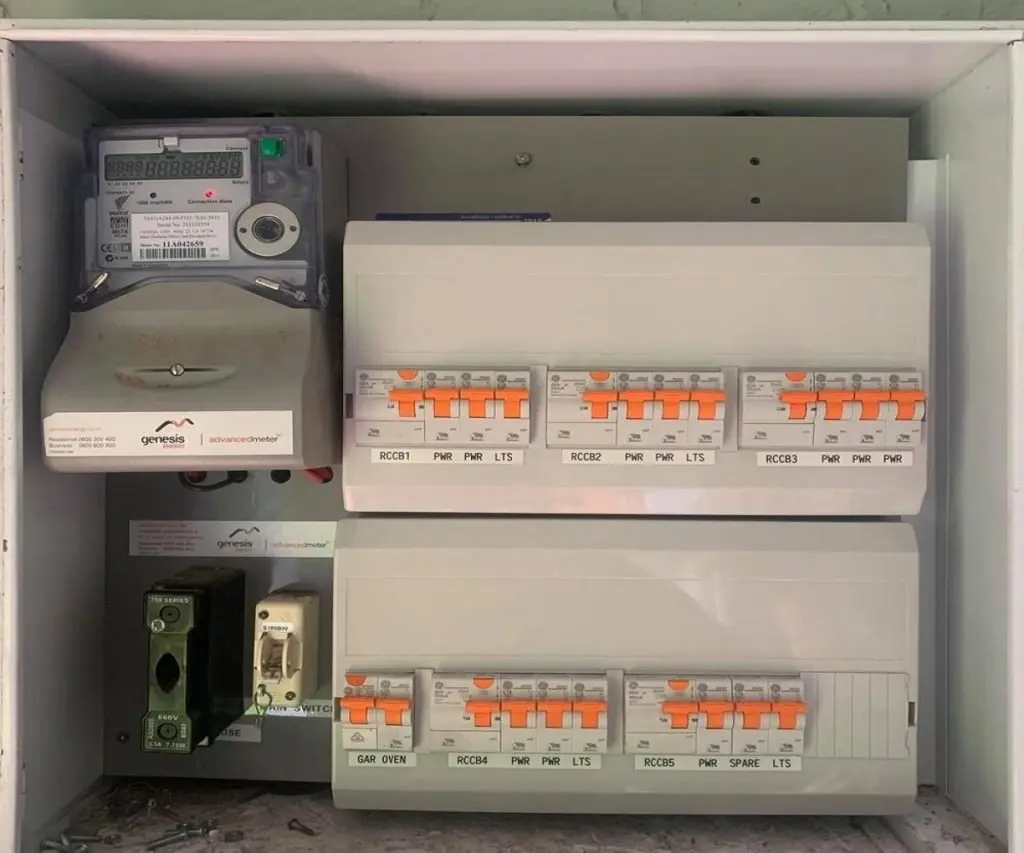 Electrical meter and main circuit breaker panel box
